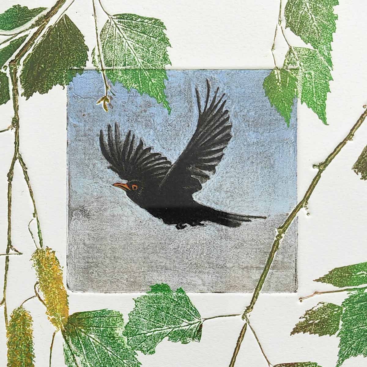 Blackbird Through Trees