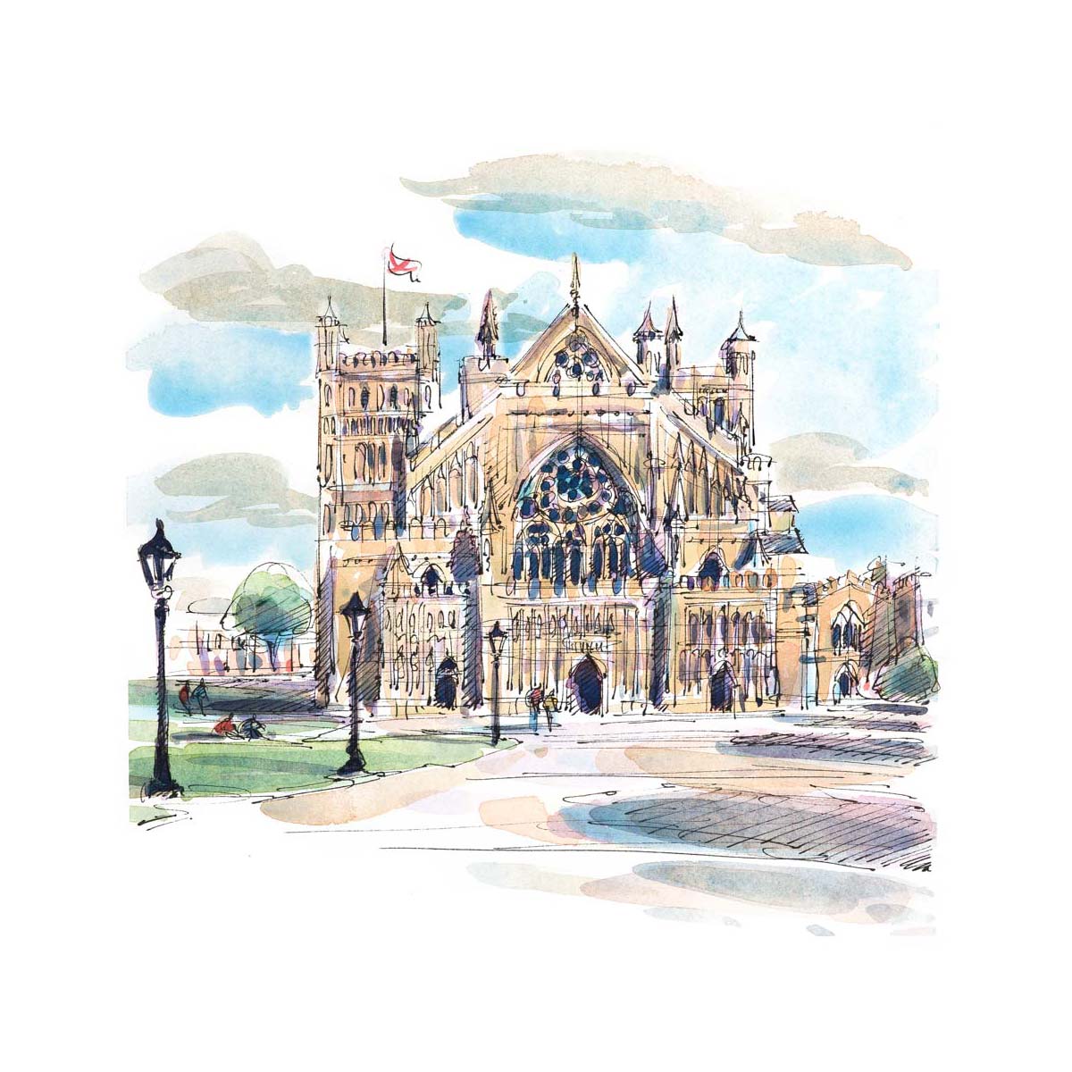 Exeter Cathedral (30cmx30cm)