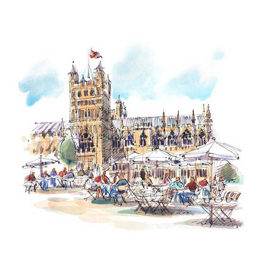 Summer's Day, Exeter Cathedral (10"x10")